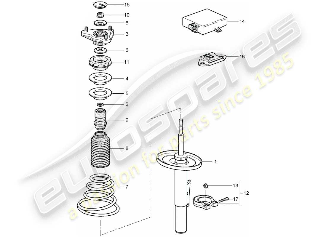 porsche boxster 987 (2008) suspension parts diagram