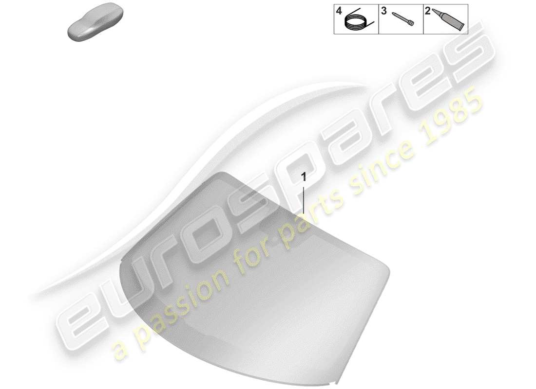 porsche 2019 (992-1) windshield glass parts diagram