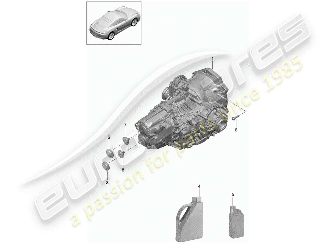 porsche 2016 (981 cayman) - pdk - parts diagram