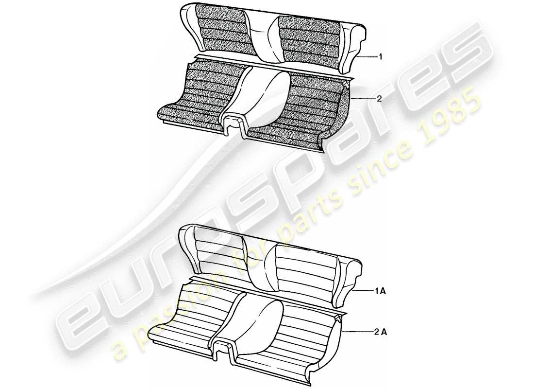 porsche 1977 (924) emergency seat - complete part diagram