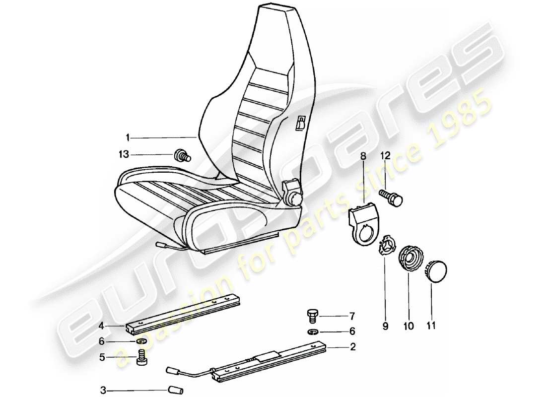 porsche 1978 (911) sports seat - complete - d - mj 1981>> part diagram