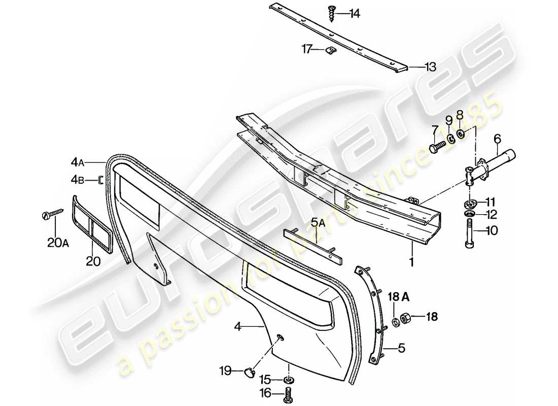 porsche 1985 (928) bumper part diagram