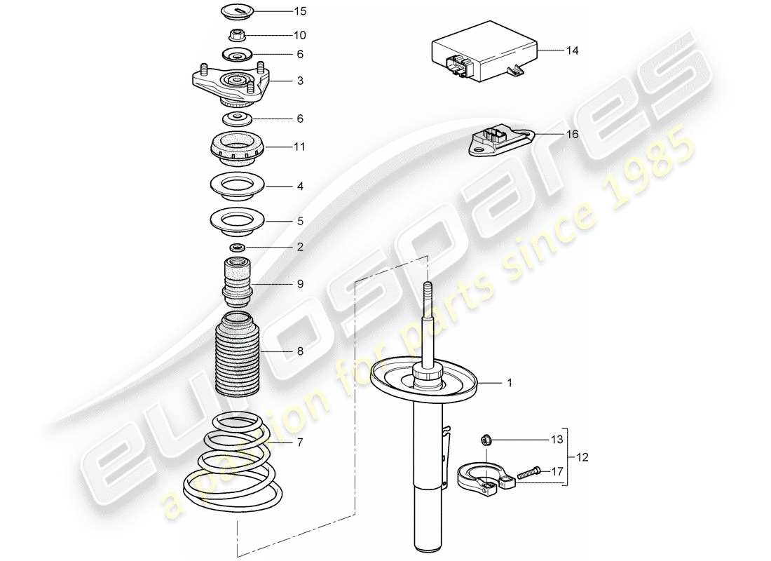 porsche 2006 (987 cayman) suspension part diagram