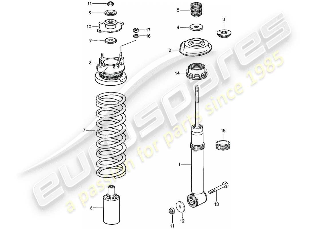 porsche 1986 (928) suspension - front axle - d - mj 1986>> - mj 1986 part diagram