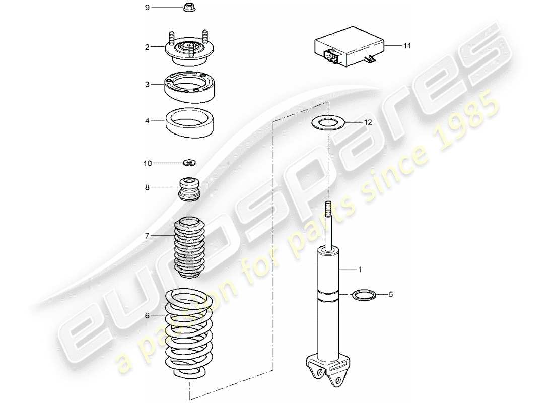 porsche 2009 997-2 turbo / gt2 shock absorber part diagram