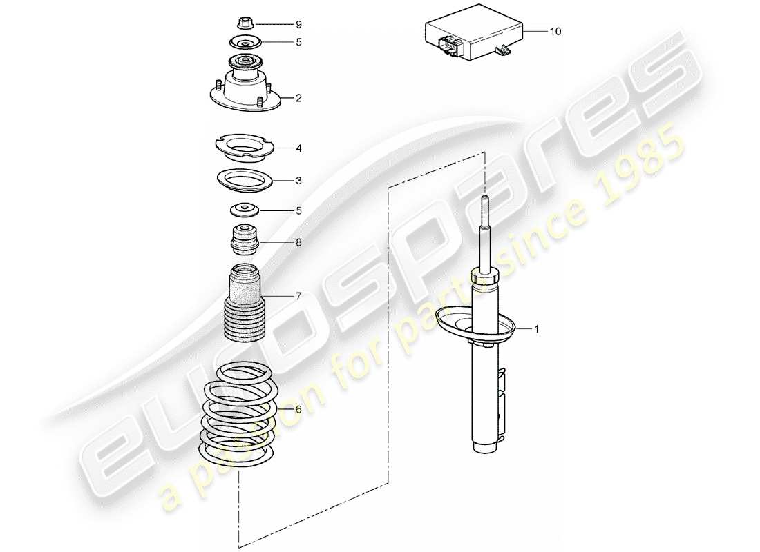 porsche 2008 (987 boxster) shock absorber parts diagram