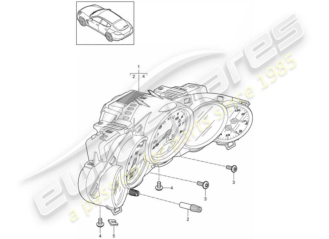 porsche 2014 (panamera 970) instruments part diagram