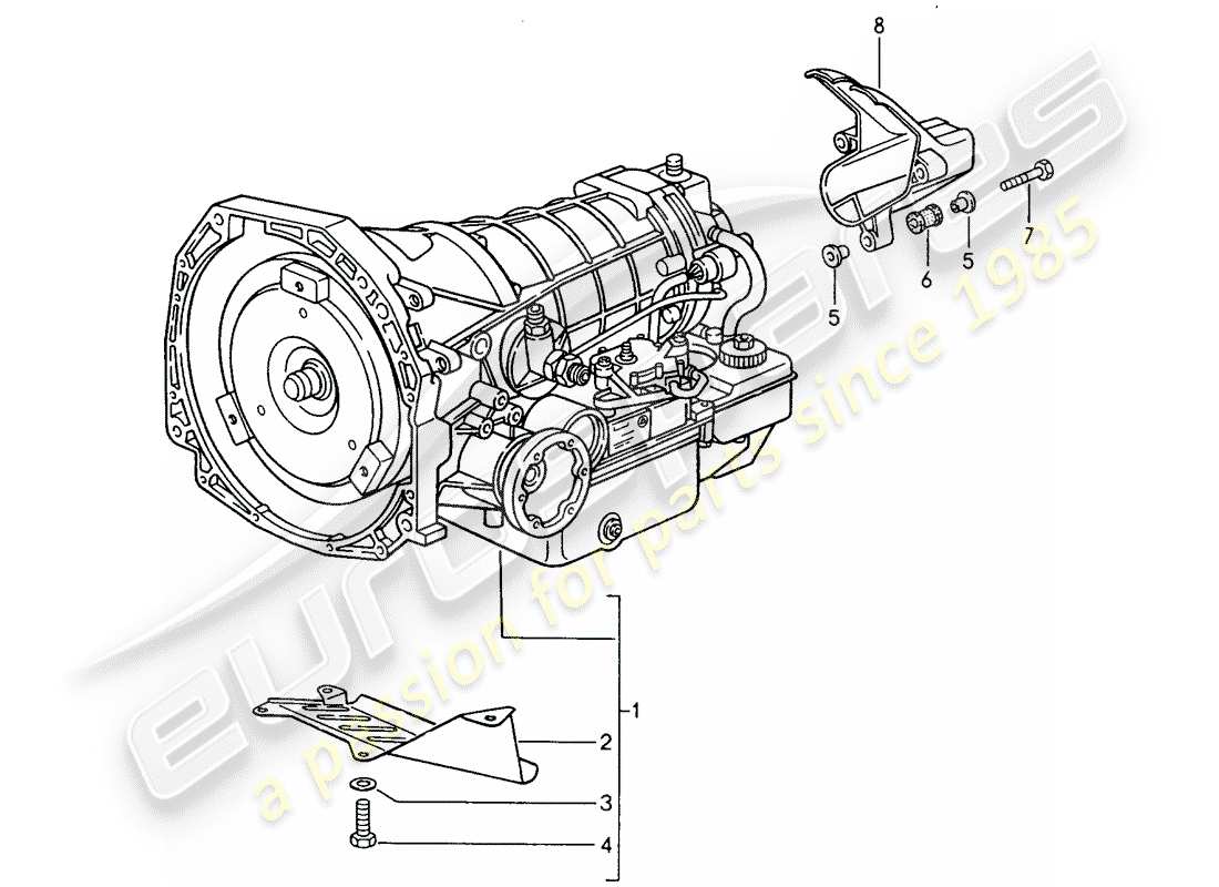 porsche 1995 (968) tiptronic - replacement transmission parts diagram