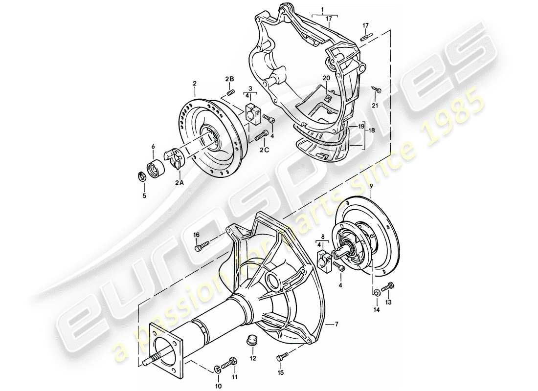 porsche 1978 (924) central tube - automatic transmission parts diagram