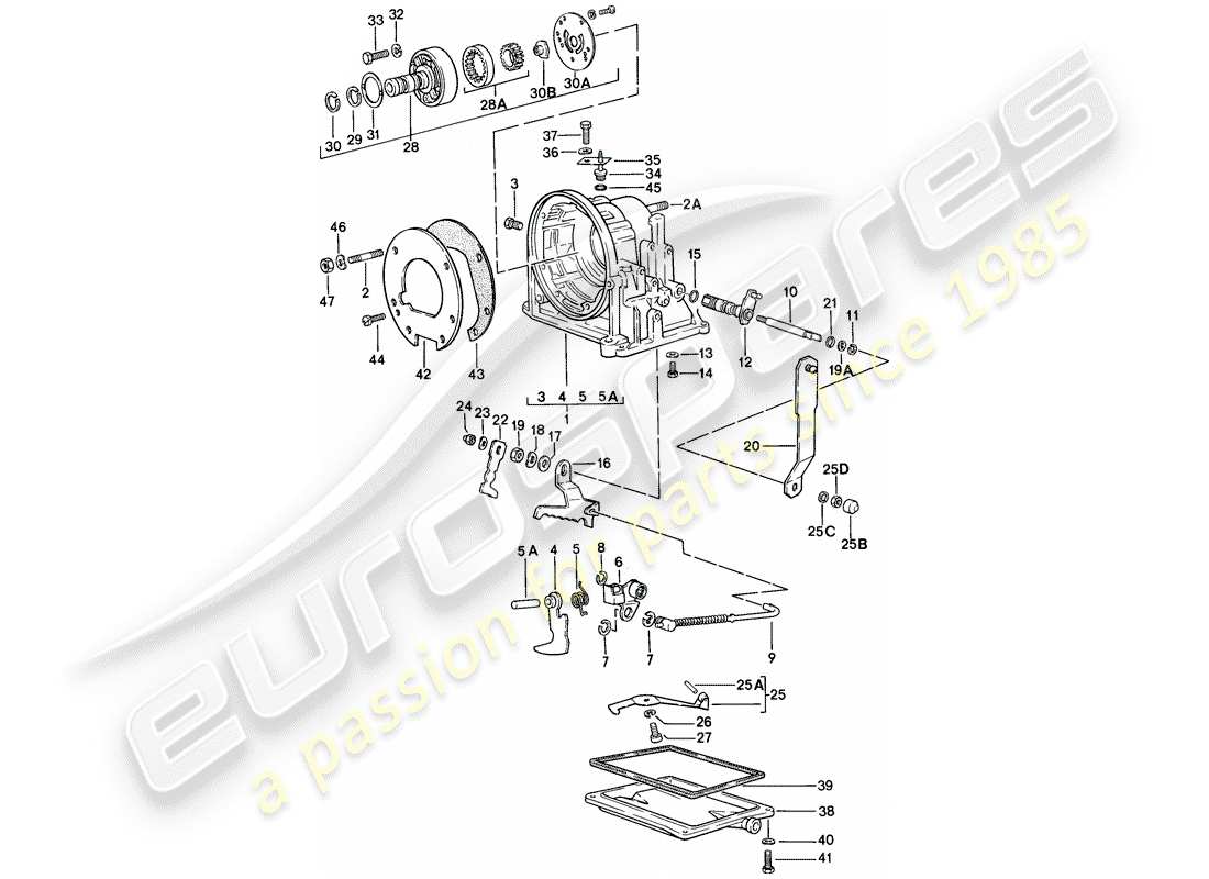 porsche 1986 (944) transmission case - automatic transmission part diagram