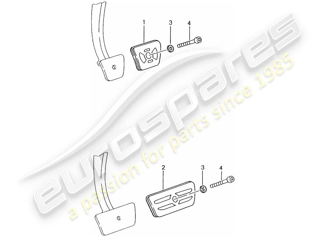 porsche 2001 (tequipment) vertical pedal adjustment parts diagram