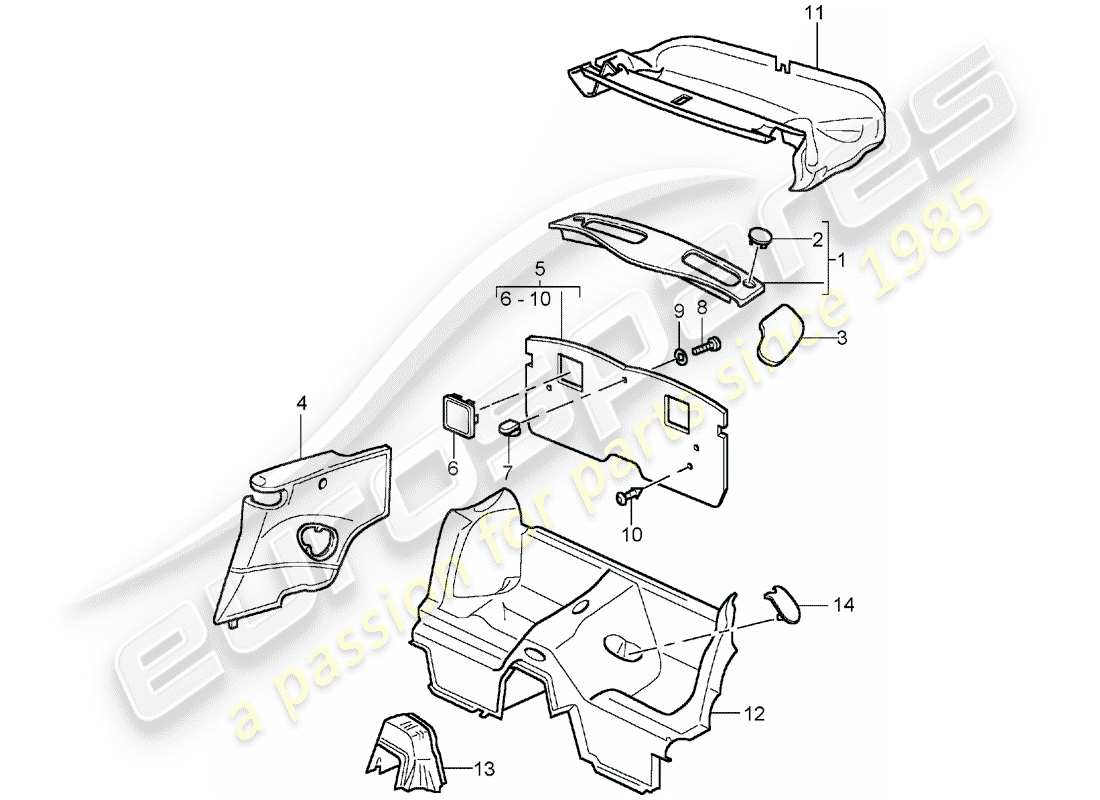 porsche 2003 (996 turbo / gt2) trims - d - mj 2004>> part diagram