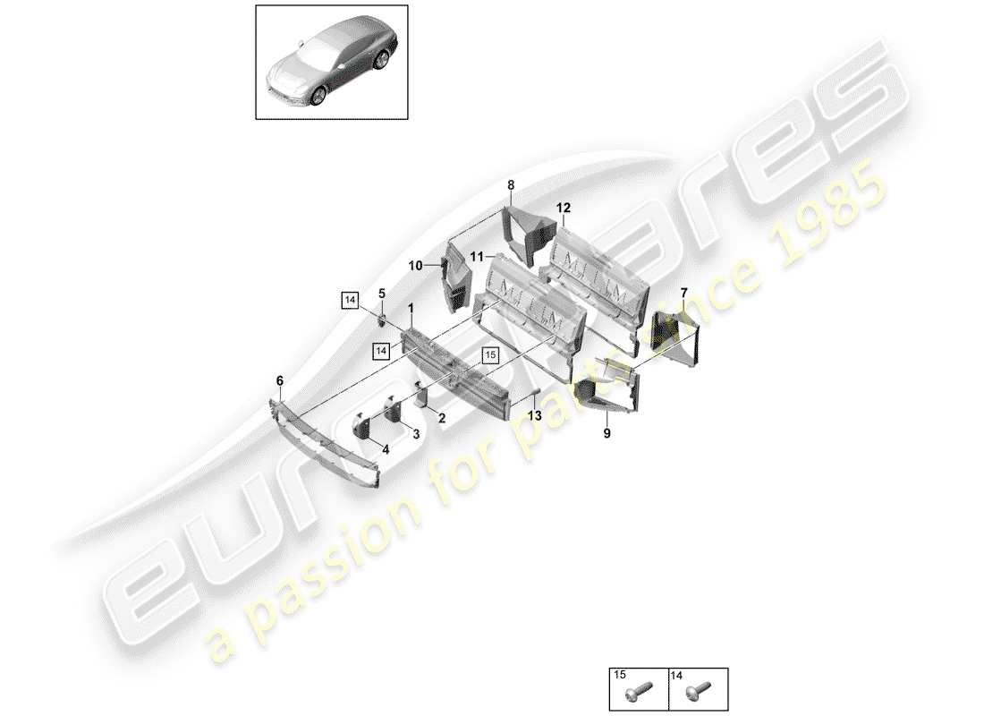 porsche panamera 971 (2018) air duct part diagram