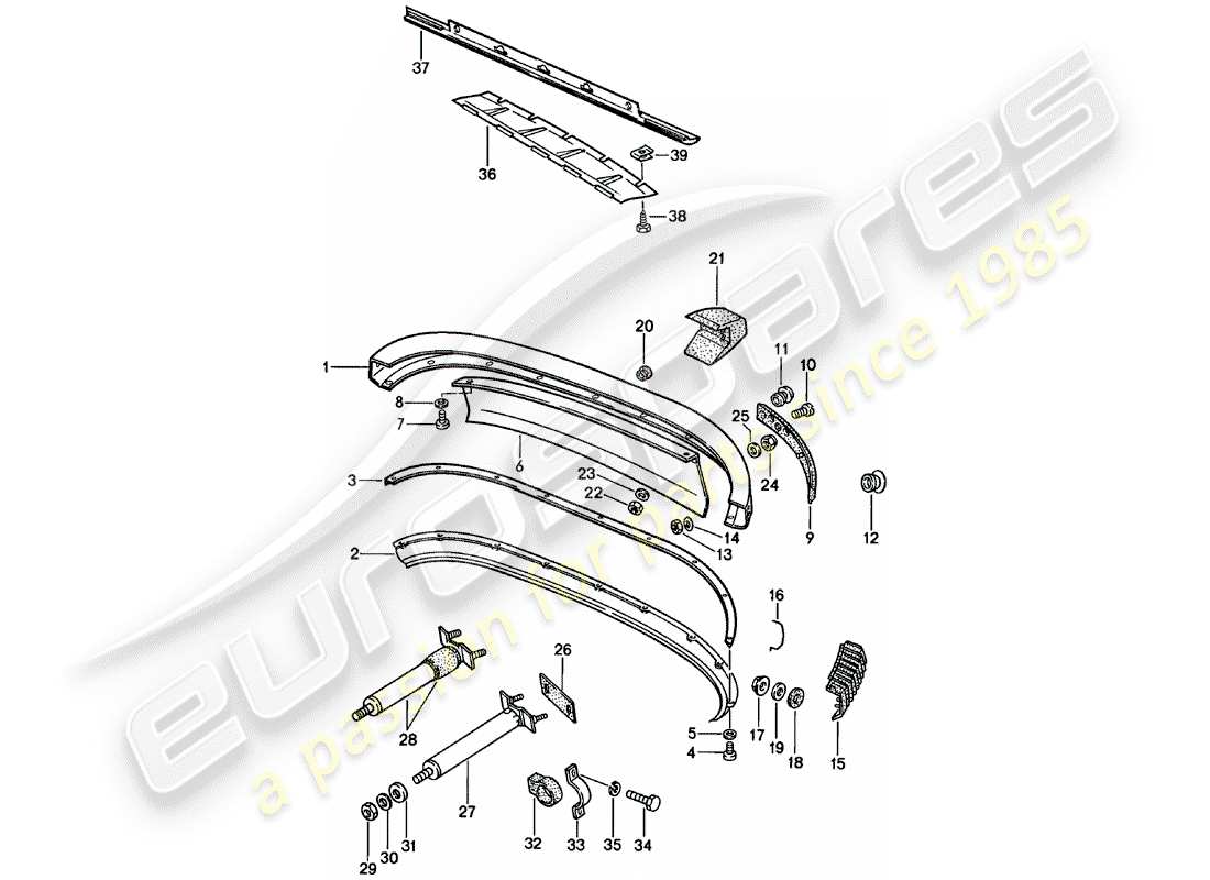 porsche 1982 (911) bumper part diagram