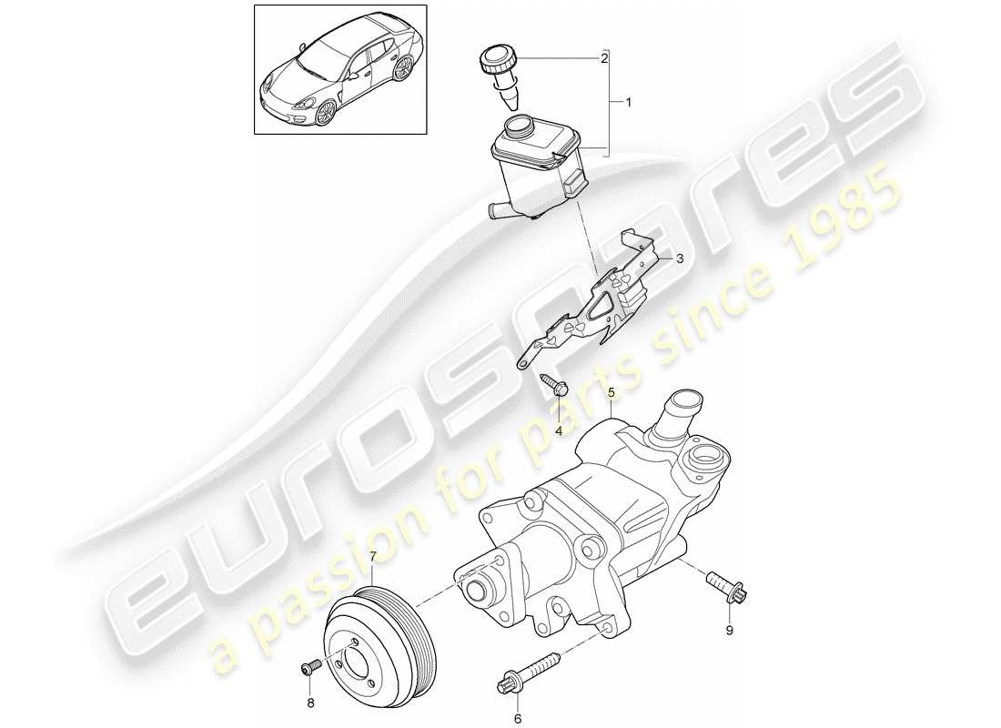 porsche 2013 (panamera 970) power steering parts diagram