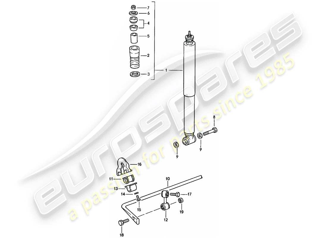 porsche 1978 (911) vibration damper - stabilizer part diagram