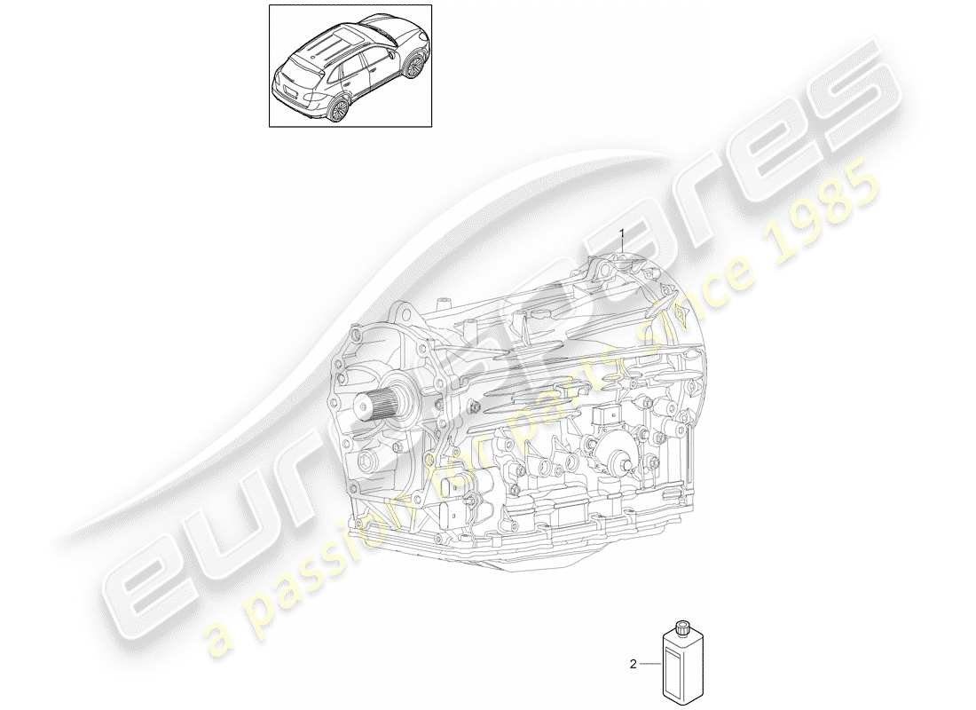 porsche cayenne e2 (2015) 8-speed automatic gearbox parts diagram