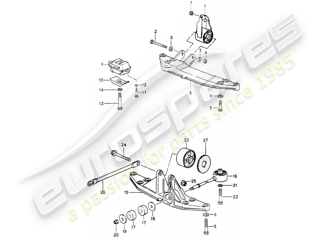 porsche 1991 (964) transmission suspension parts diagram
