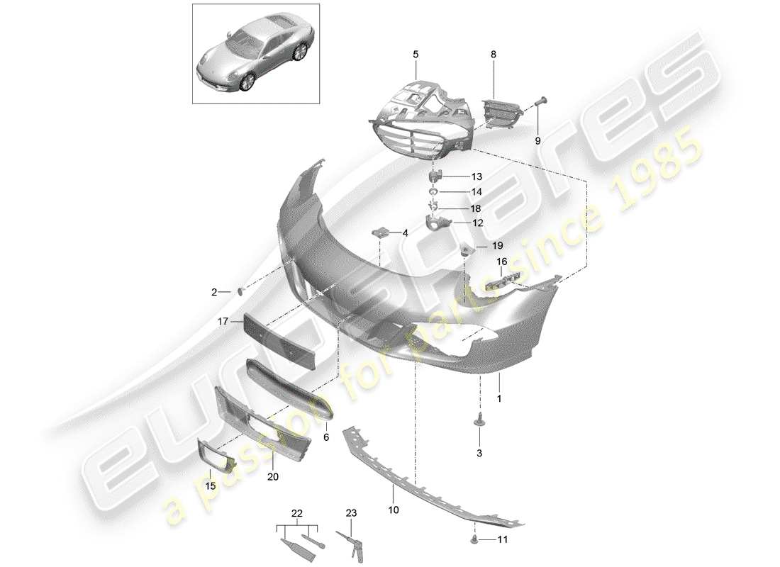 porsche 2013 (991-1) bumper part diagram