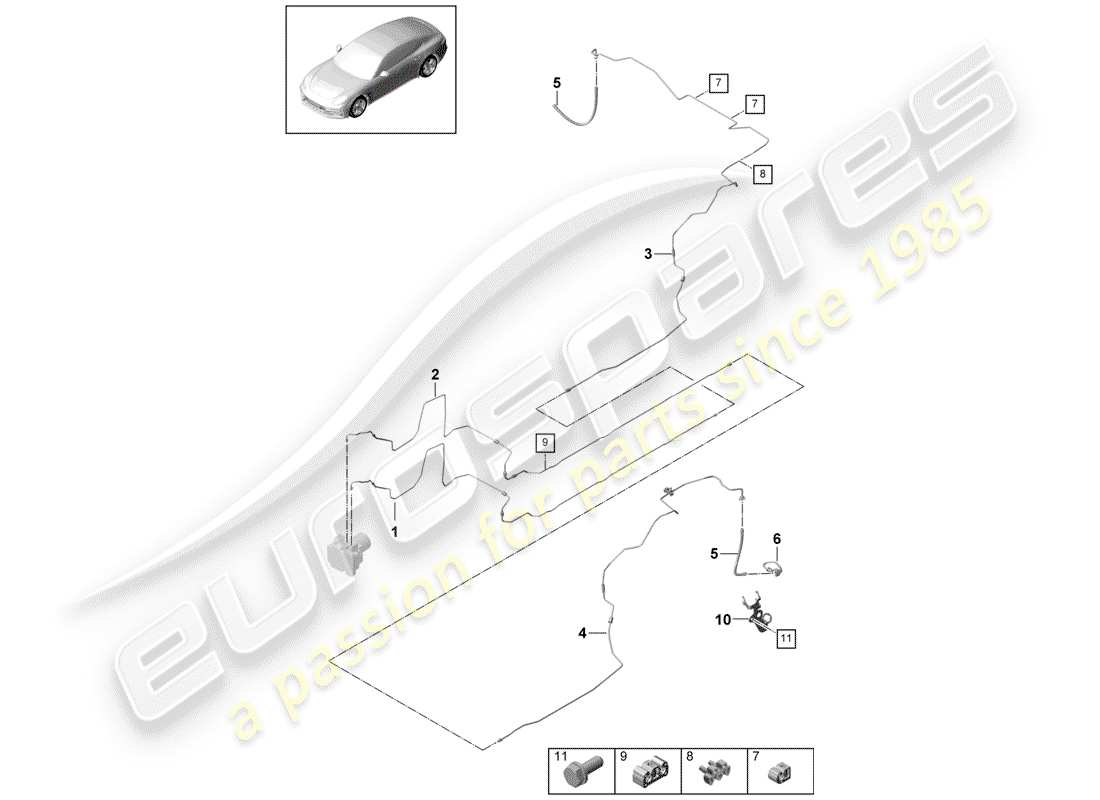 porsche 2017 (panamera 971-1) brake line part diagram