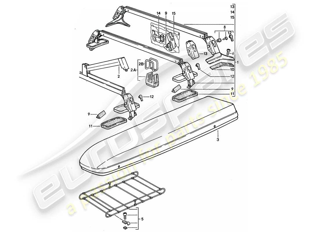 porsche 1992 (968) roof transport system parts diagram