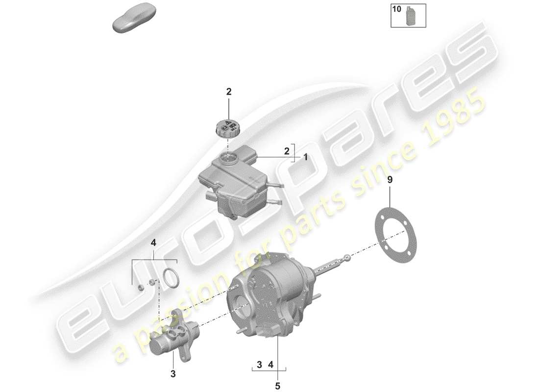 porsche 992 (2019) brake master cylinder part diagram