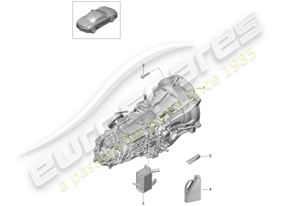 porsche 2012 (981 boxster) manual gearbox part diagram