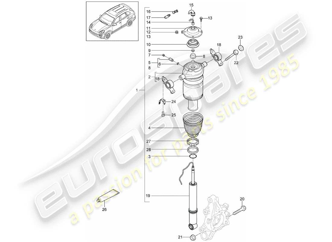 porsche 2011 (cayenne e2 92a) suspension part diagram