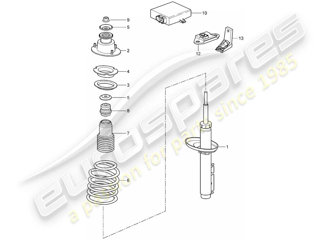 porsche 2007 (987 cayman) shock absorber part diagram
