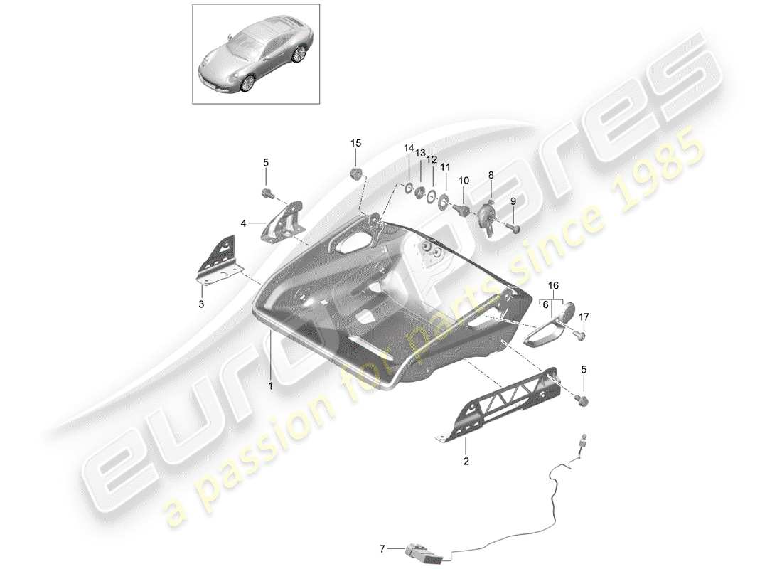 porsche 2019 (991-2) seat part diagram