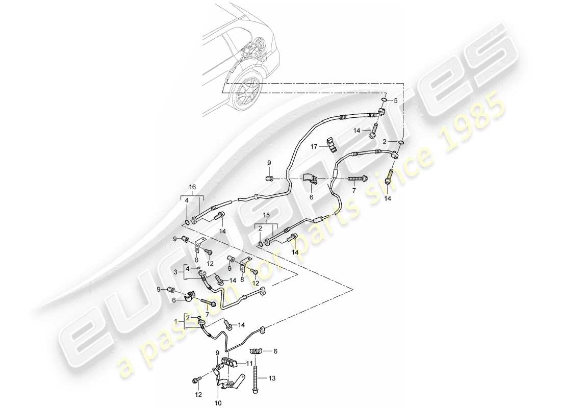 porsche 2016 (cayenne e2 92a) refrigerant circuit part diagram