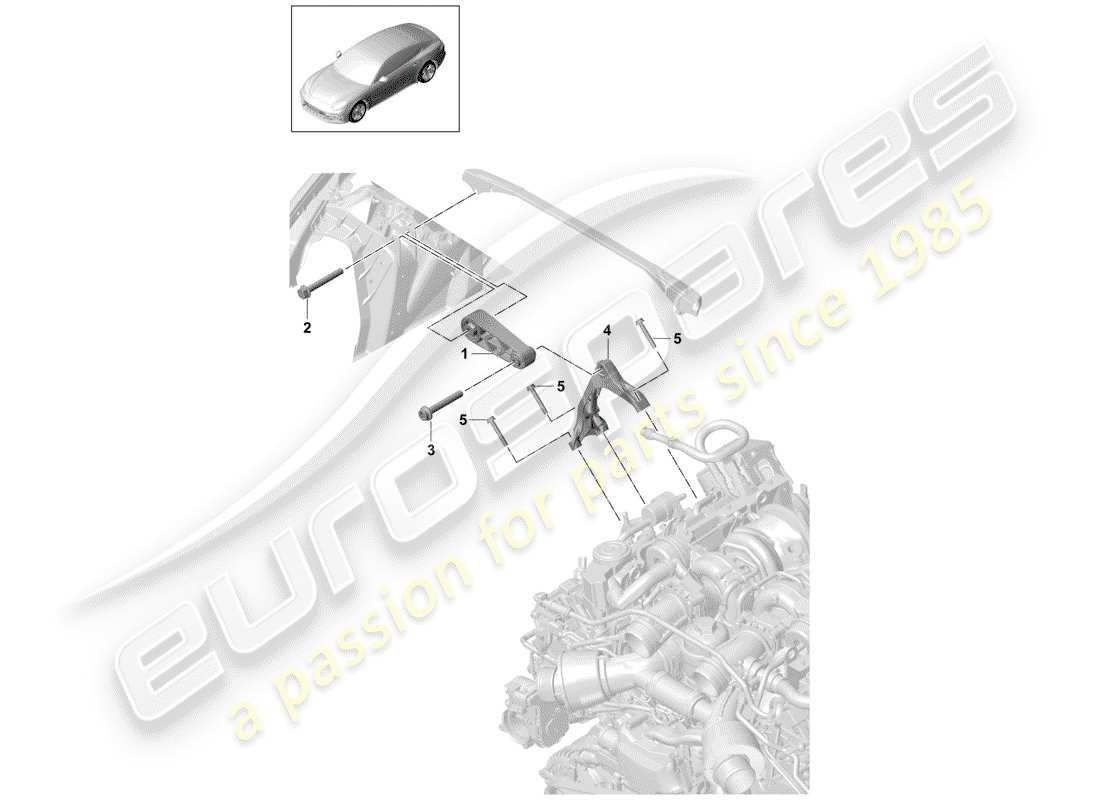 porsche 2019 (panamera 971-1) engine lifting tackle part diagram