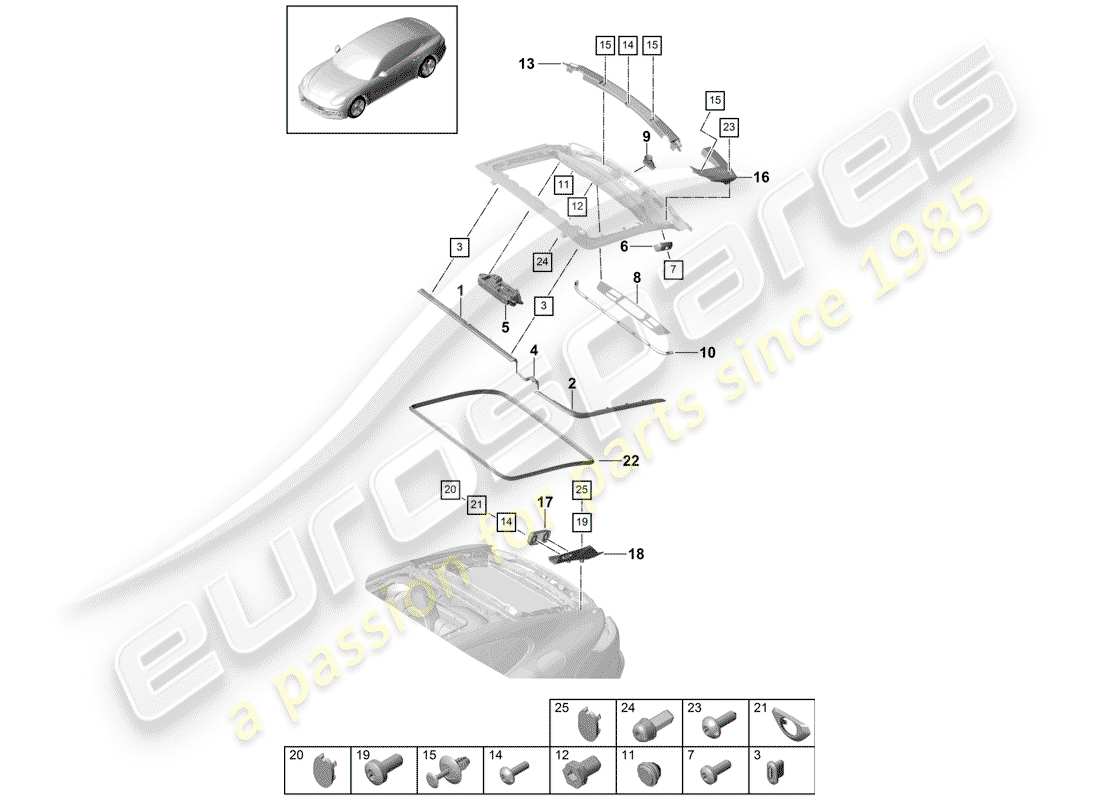 porsche 2020 (panamera 971-1) gaskets part diagram