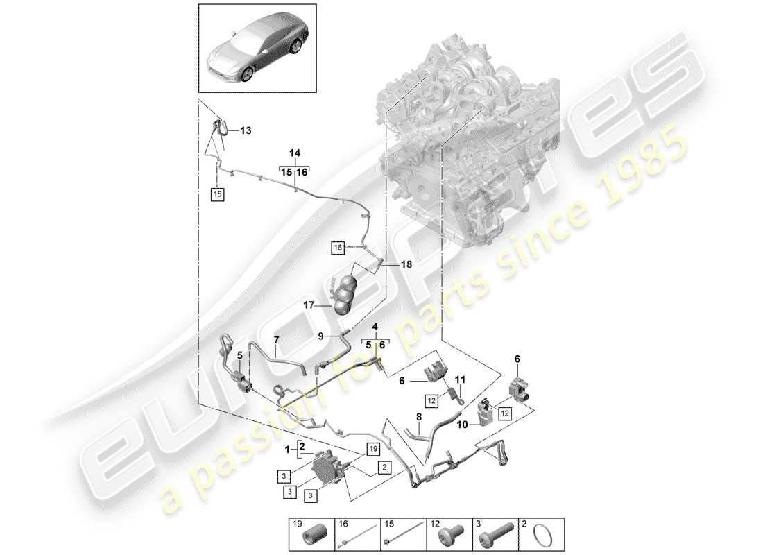 porsche panamera 971 (2020) vacuum system parts diagram
