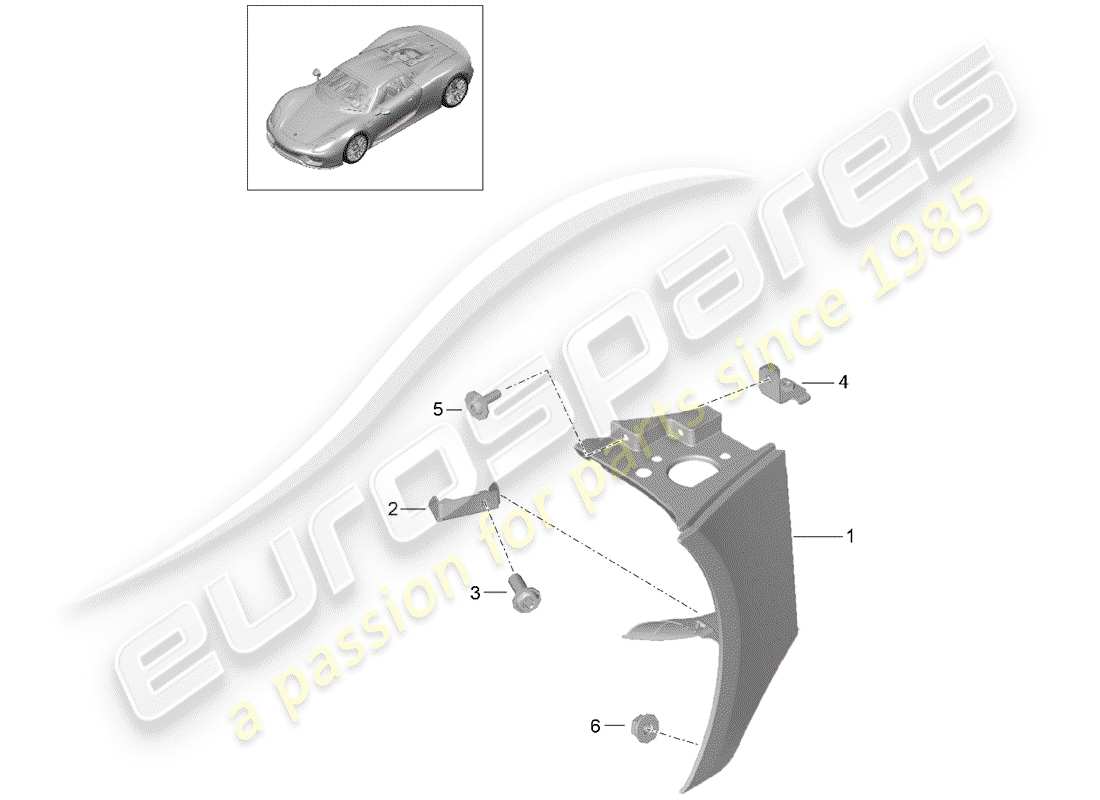 porsche 918 spyder (2015) front end parts diagram