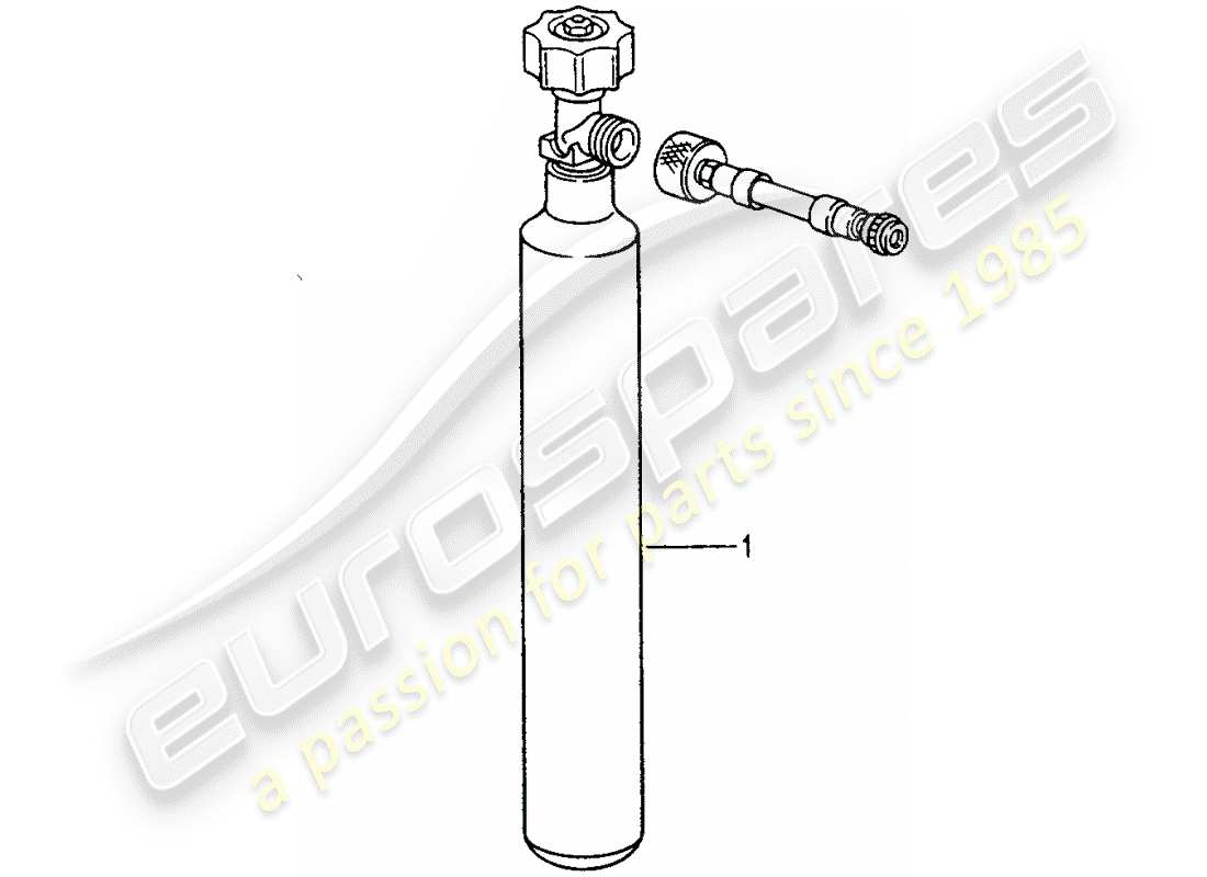 porsche replacement catalogue (1991) compressed air bottle part diagram