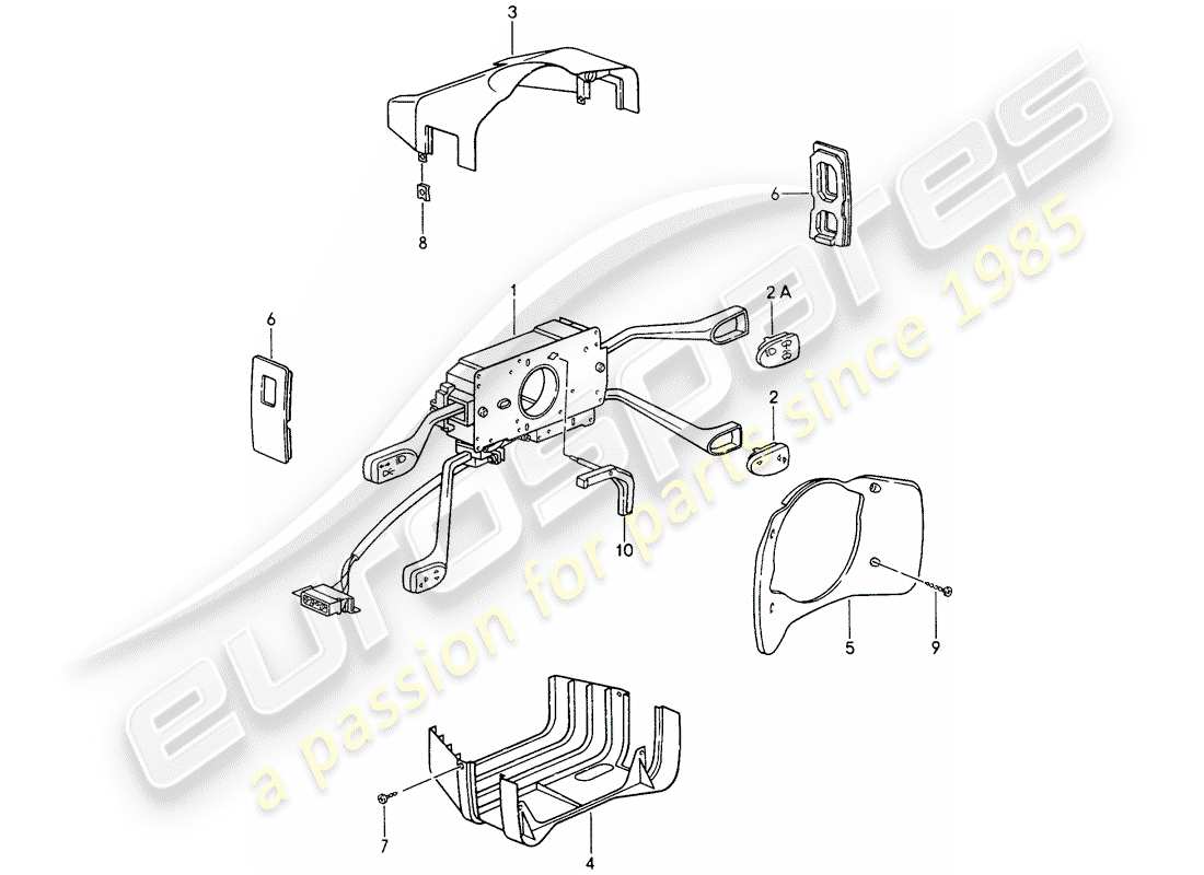porsche 1994 (993) steering column switch part diagram