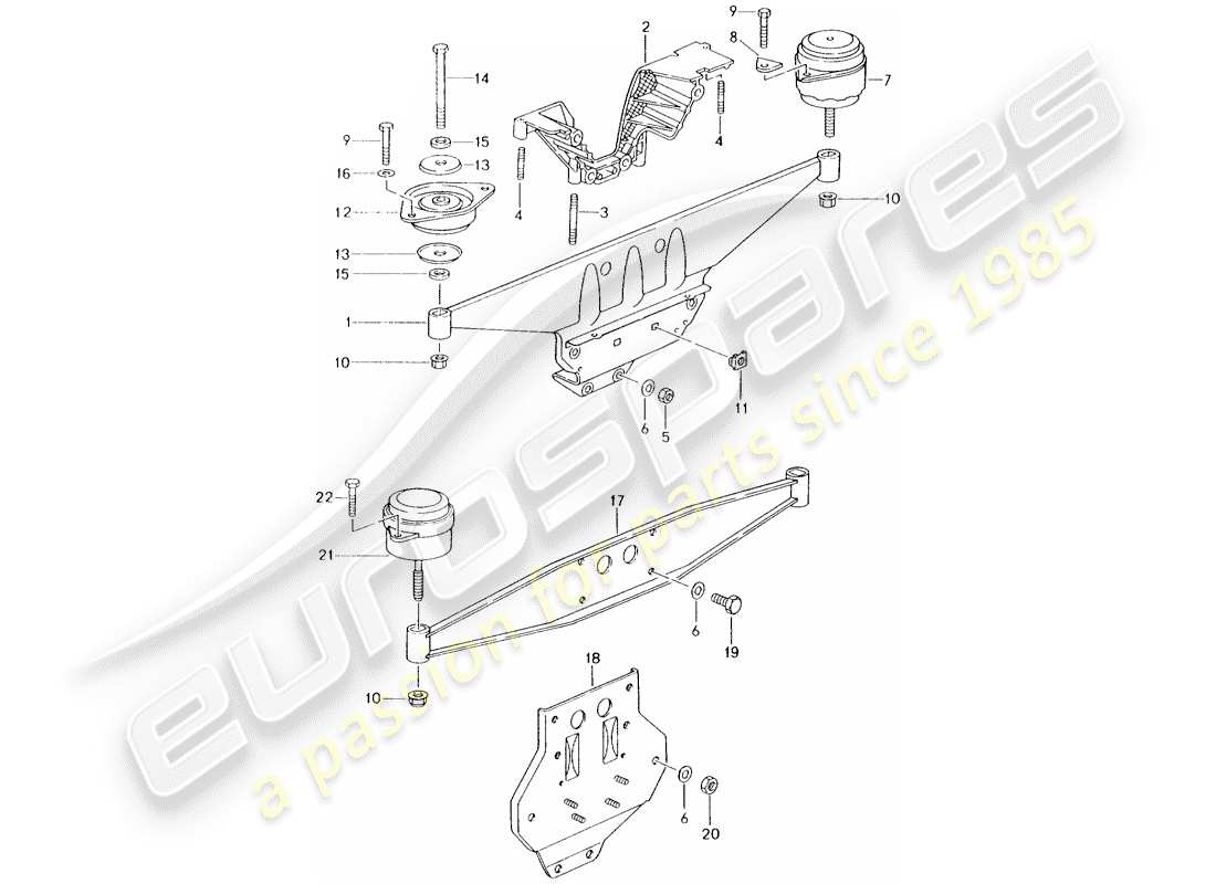 porsche 1997 (993) engine suspension part diagram