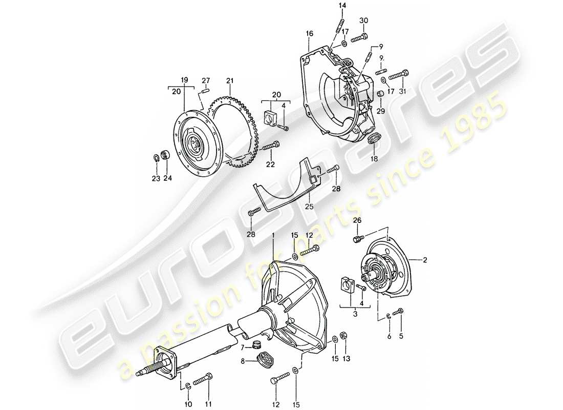porsche 1994 (968) tiptronic - central tube parts diagram