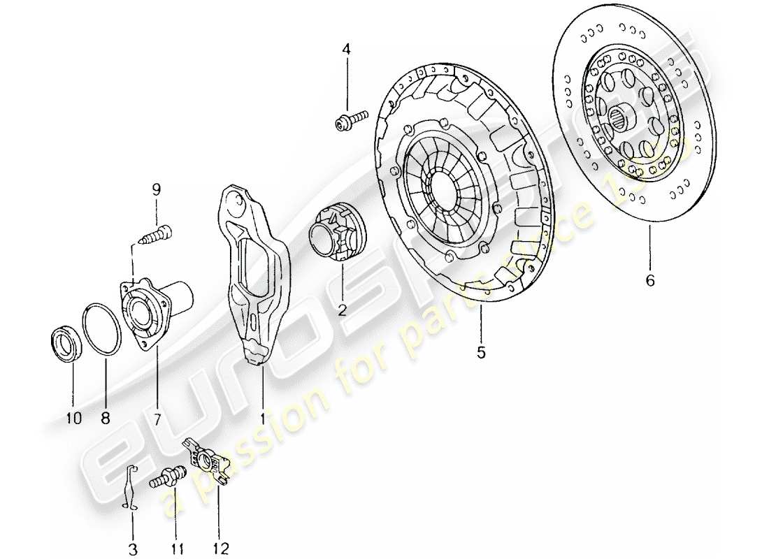 porsche 2000 (996) clutch part diagram