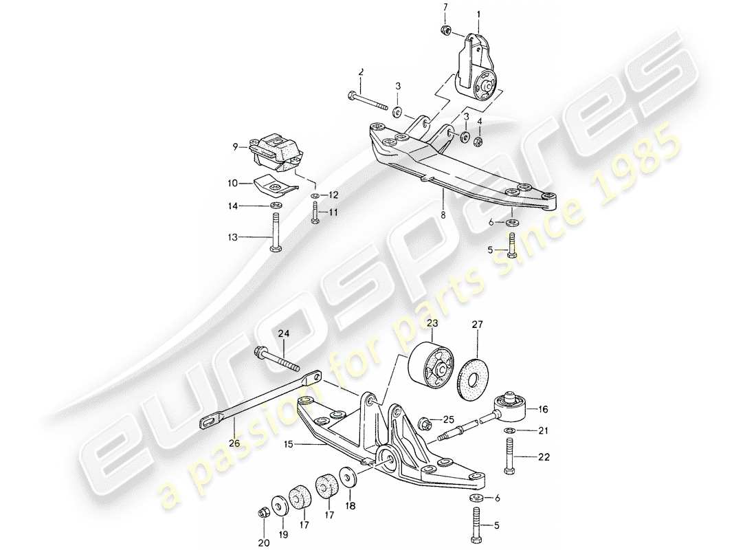 porsche 1995 (993) transmission suspension - g64.20/21 - g64.51/52 part diagram