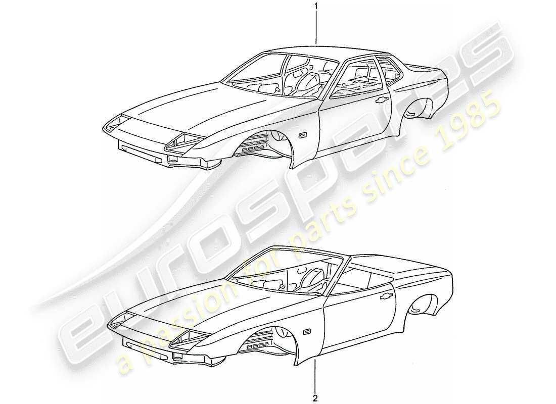 porsche 1989 (944) car body part diagram
