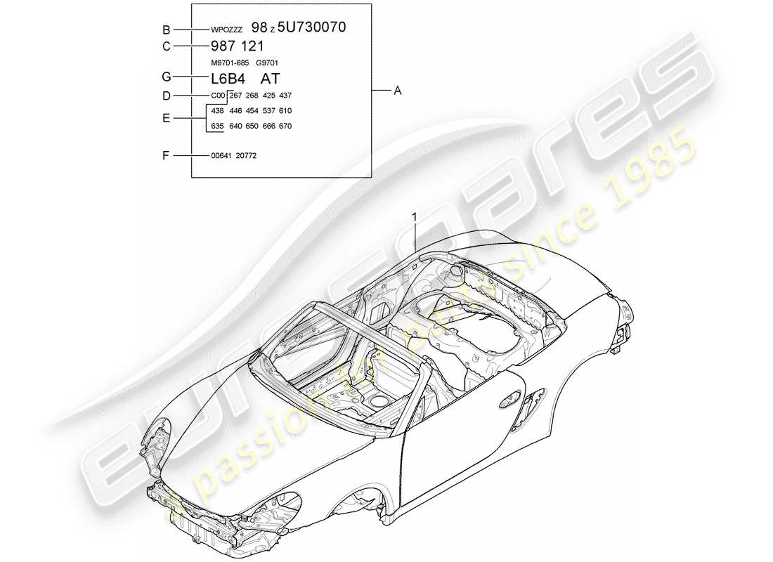 porsche 2008 (987 boxster) car body parts diagram