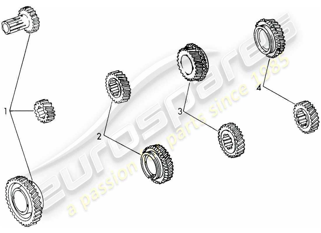 porsche 911/912 (1966) gear wheel sets - sportomatic parts diagram