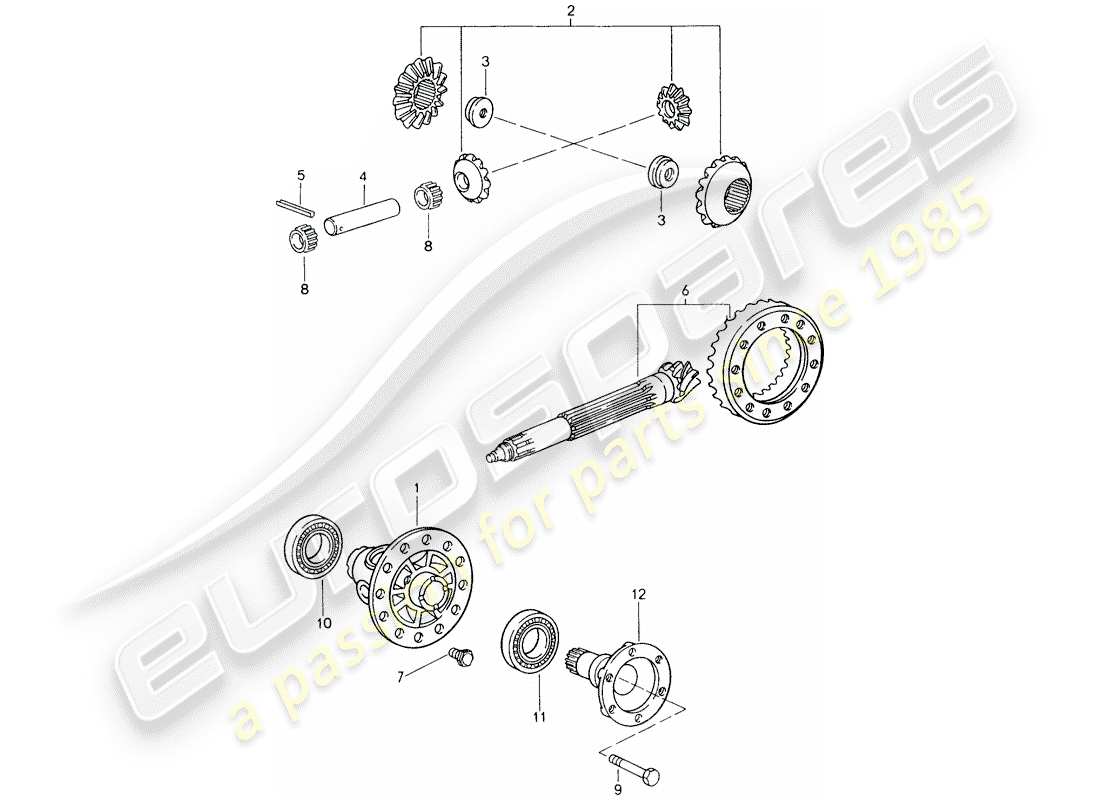 porsche 1995 (993) differential part diagram