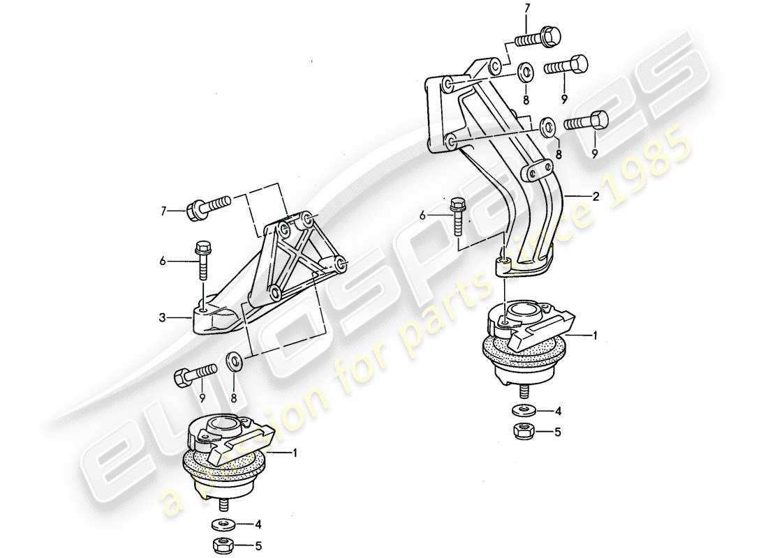porsche 1994 (968) engine suspension parts diagram