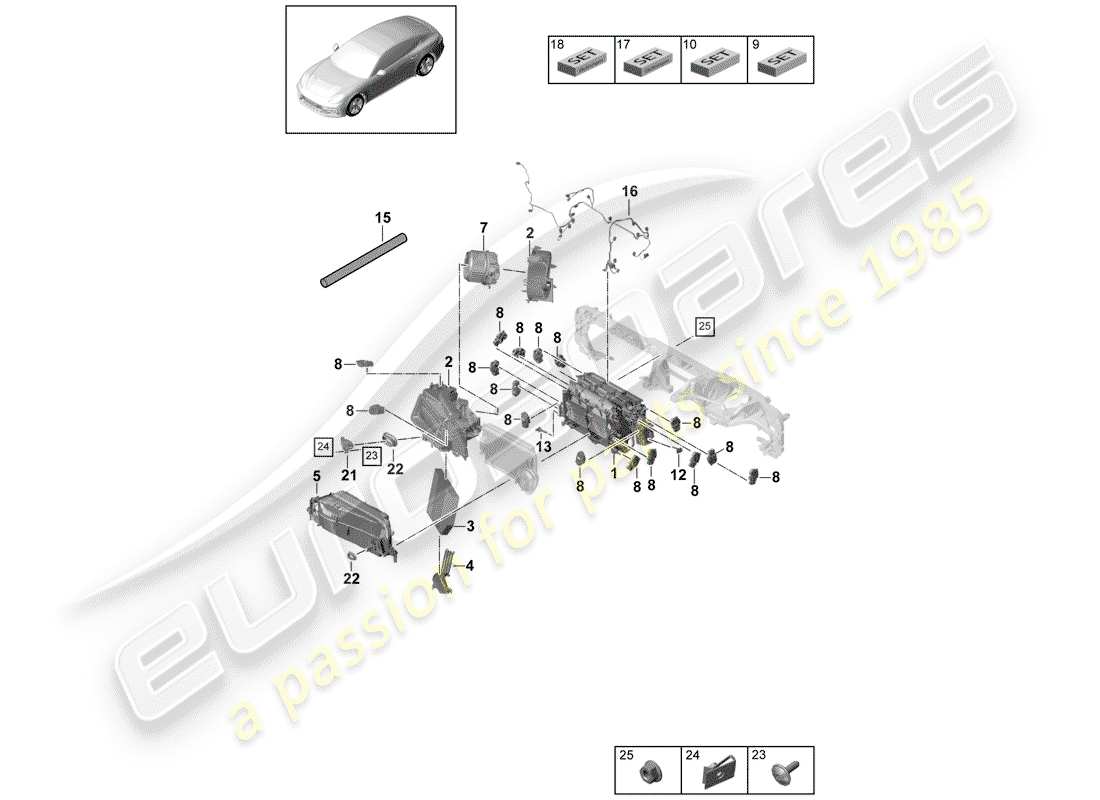 porsche 2019 (panamera 971-1) air conditioner part diagram