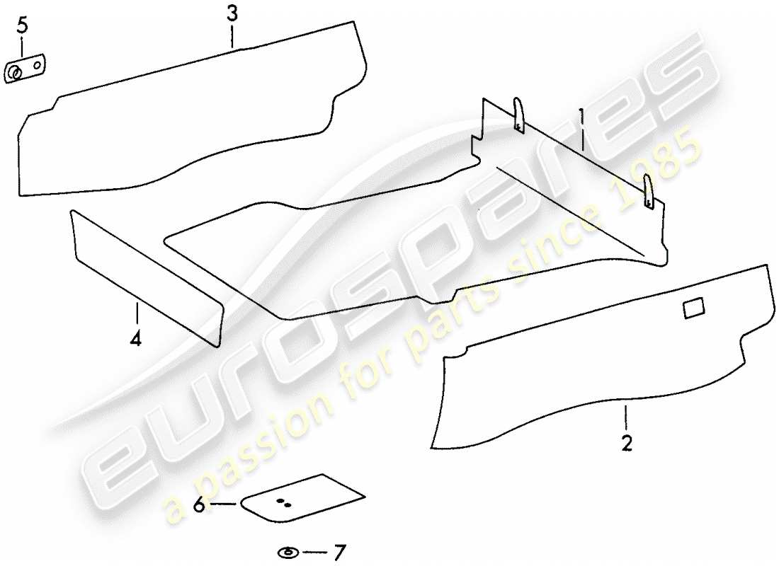 porsche 1968 (911/912) interior equipment part diagram