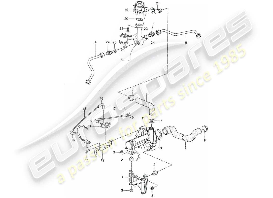 porsche 1994 (993) air injection part diagram