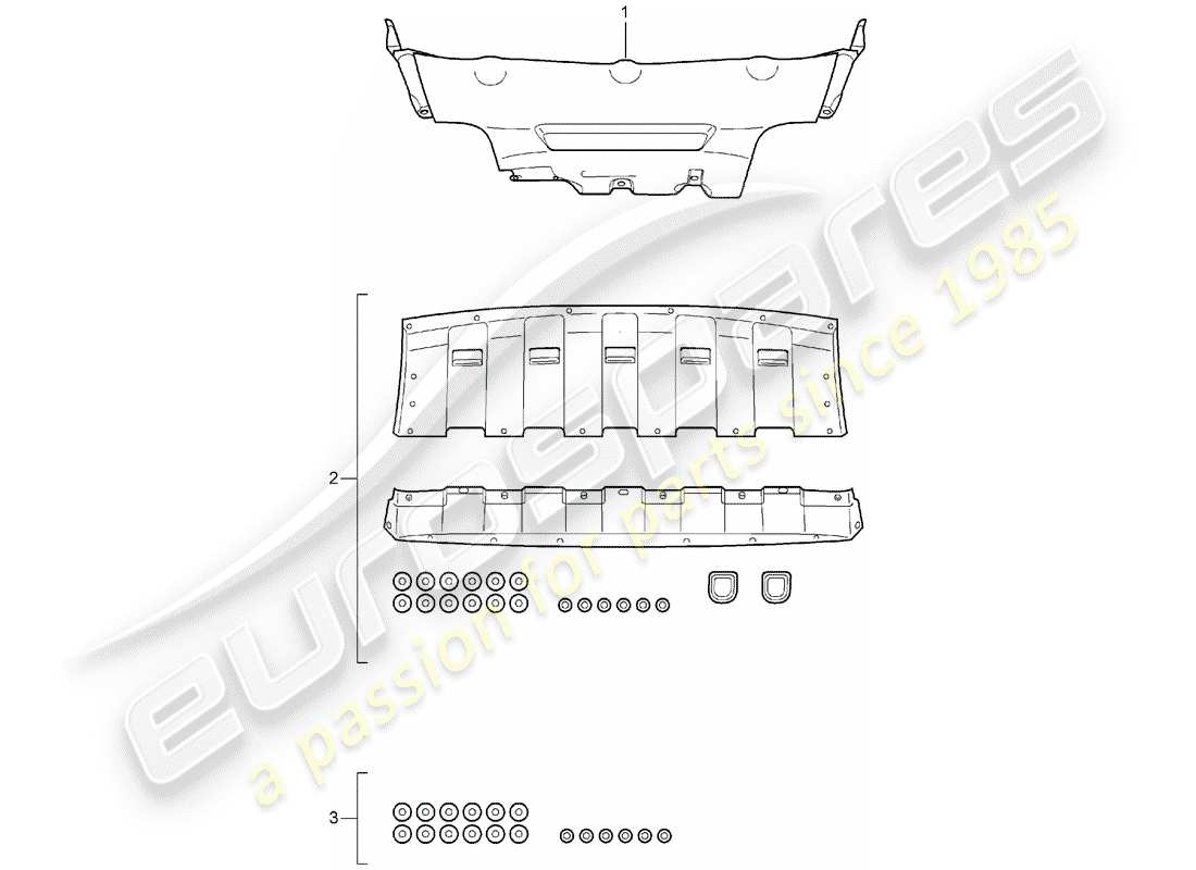 porsche 2010 (tequipment cayenne) underbody protection part diagram
